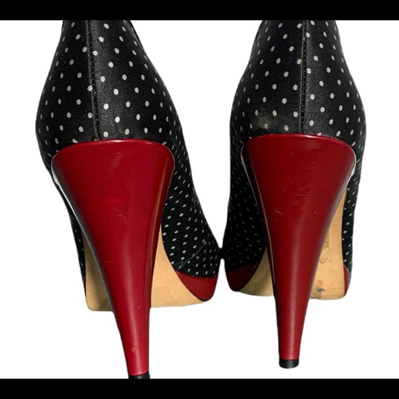 Aldo blAck and white polka dot open toe shoes - Picture 10 of 12